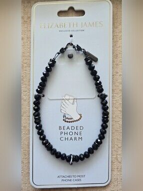 Elizabeth James Phone Charm - Gunmetal Crystal